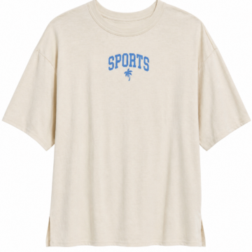 Cream Oversized Graphic T-Shirt