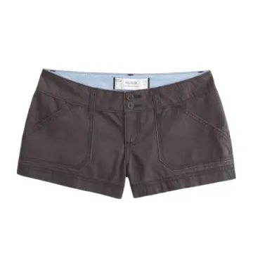 Dark Grey Straight Fit Shorts with Contrast Stitching