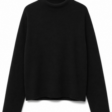 Black High Mock Neck Long Sleeve Top