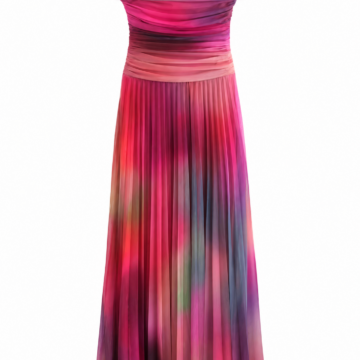 Watercolor Print Off-Shoulder Maxi Dress
